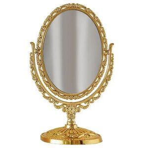 Gold Vanity Mirror | Oval Double-Sided 360 Swivel